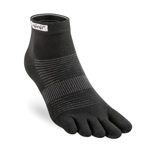 Injinji Lightweight Mini Crew Toe Sock (Black)