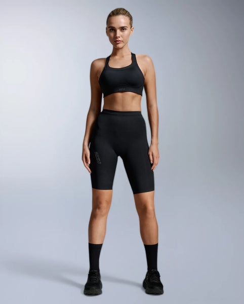 2XU Womens Light Speed High Impact Bra (Black/Black Reflective)
