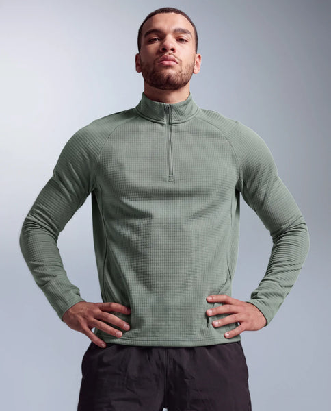 2XU Mens Ignition Haptic 1/4 Zip (Eucalyptus/Reflective)