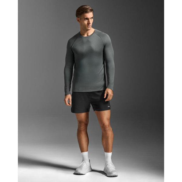 2XU Mens Aero L/S Run Tee (Jupiter/Black Reflective)