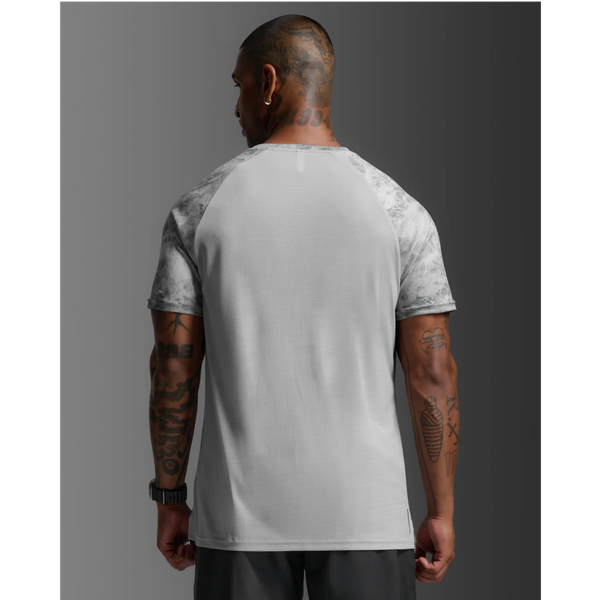 2XU Mens Aero Mesh Tee (Weathervane/Marble Reflective)