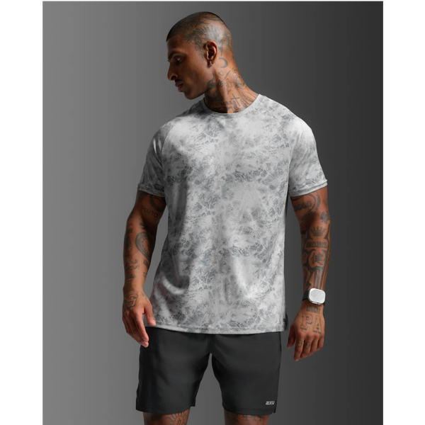 2XU Mens Aero Mesh Tee (Weathervane/Marble Reflective)