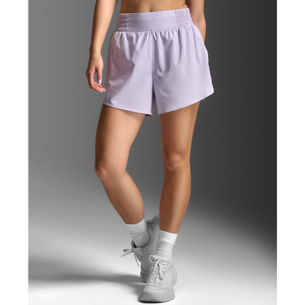 2XU Womens Aero Hi-Rise 4” Shorts (Virtual Violet/Violet Reflect)