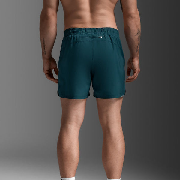 2XU Mens Aero 5" Run Short (Dark Moss/Silver Reflective)