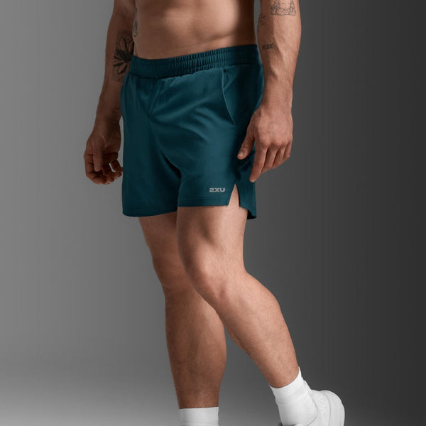 2XU Mens Aero 5" Run Short (Dark Moss/Silver Reflective)