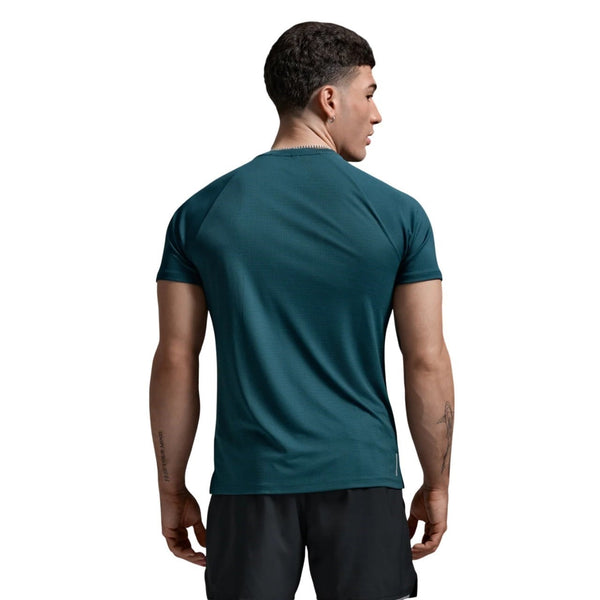 2XU Mens Aero Mesh Tee (Dark Moss/Silver Reflective)
