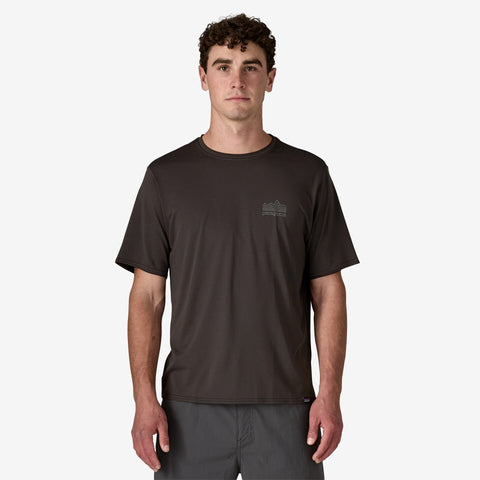 Patagonia Mens Cap Cool Daily Graphic Run Tee (Strataspire/Black)
