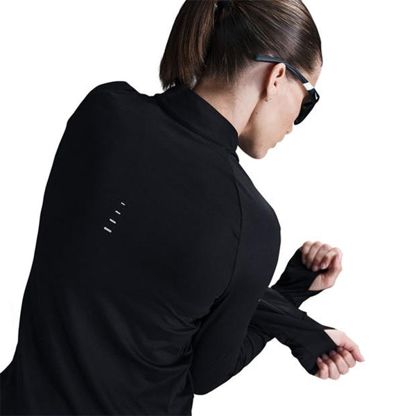 Nike Womens Swift Dri-Fit UV 1/4 Zip Running Top (Black)