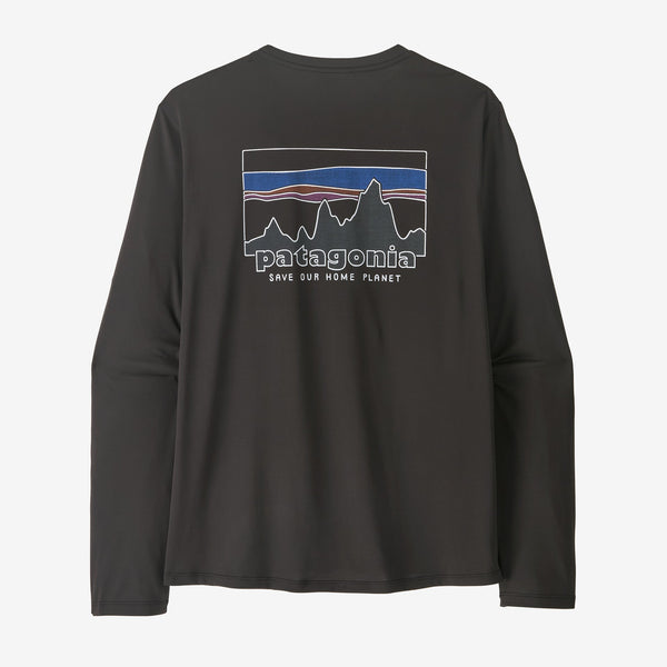 Patagonia Mens L/S Run Cap Cool Daily Graphic Shirt (‘73 Skyline/Black)