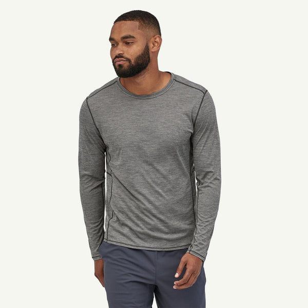 Patagonia M Cap Cool Lightweight L/S Run Tee (Forge Grey/Feather Grey)