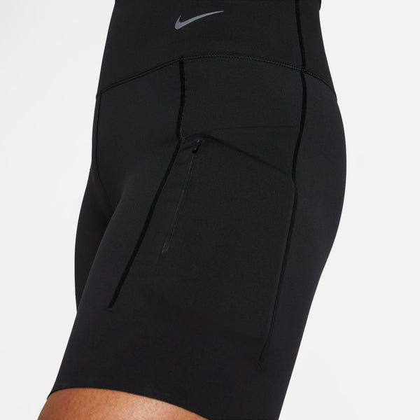 Nike Womens Dri-Fit Go Firm-Support High-Waisted 8" Run (Black)