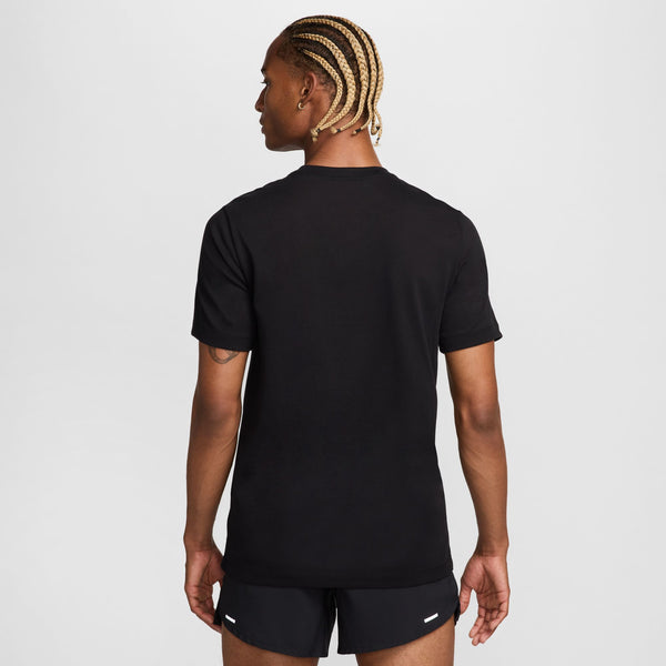 Nke Mens Dri-Fit Printed Run Tee (Black)