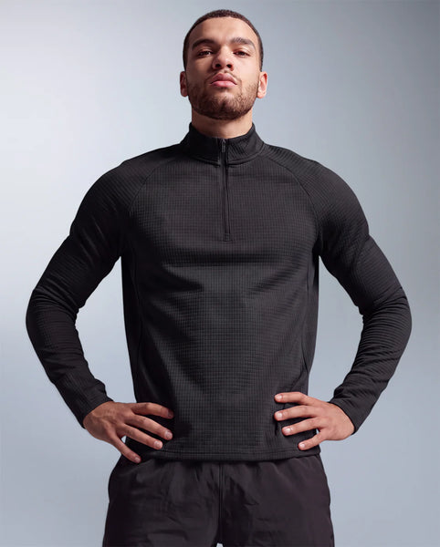 2XU Mens Ignition Haptic 1/4 Zip (Black/Reflective)