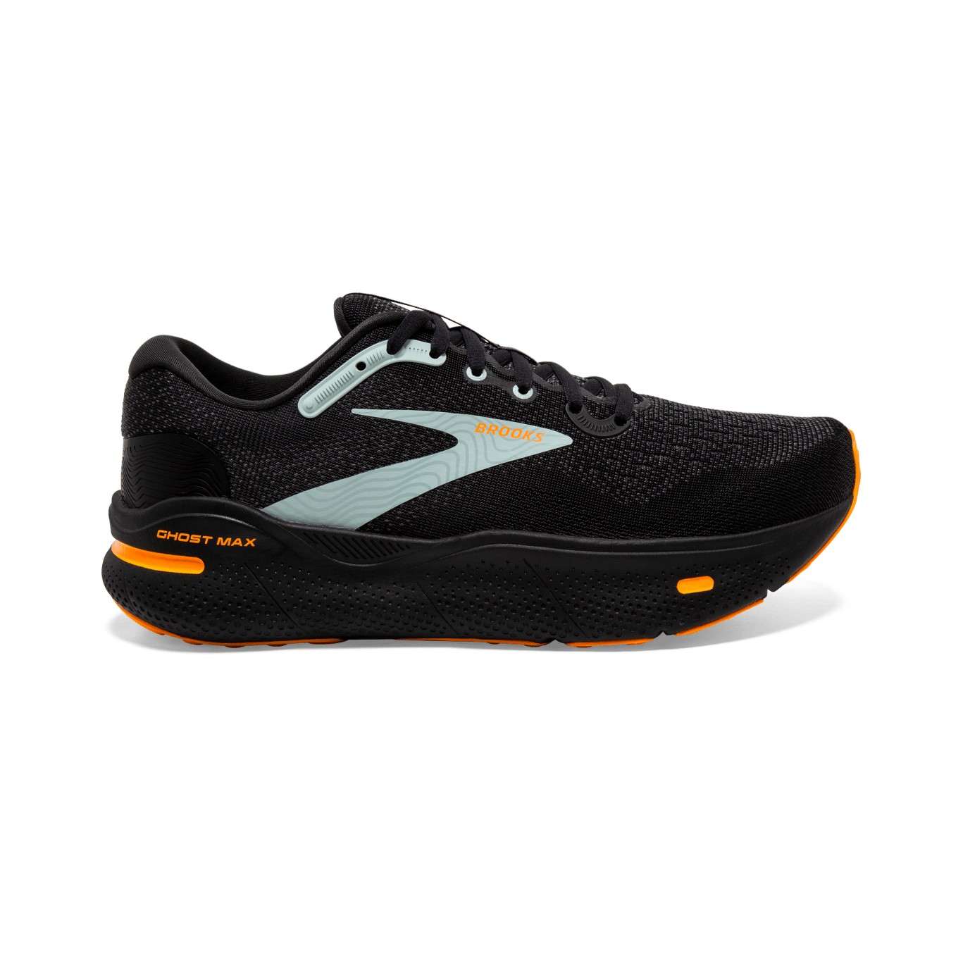 Brooks Mens Ghost Max (Black/Orange/Cloud Blue)