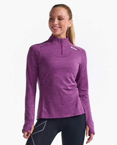 2XU W Ignition 1/4 Zip (Wood Violet/White-Reflective)