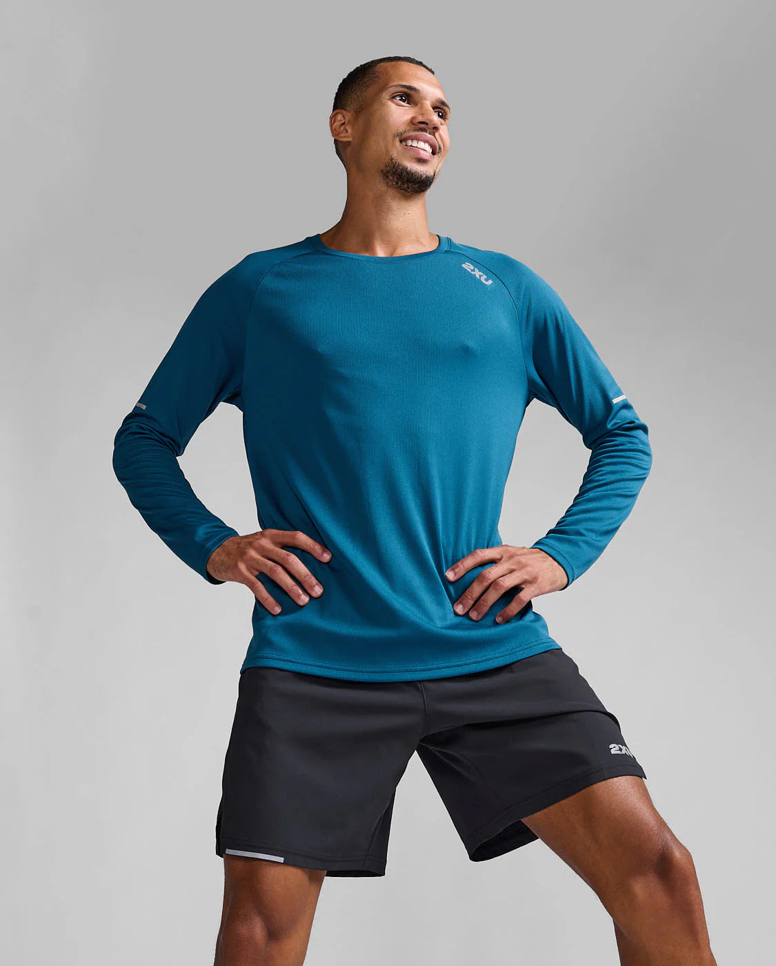 2XU M Aero L/S Run Tee (Majol/Silver Reflective)