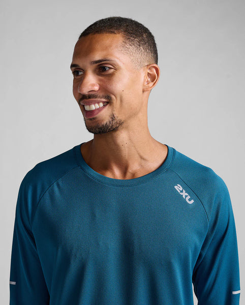 2XU M Aero L/S Run Tee (Majol/Silver Reflective)