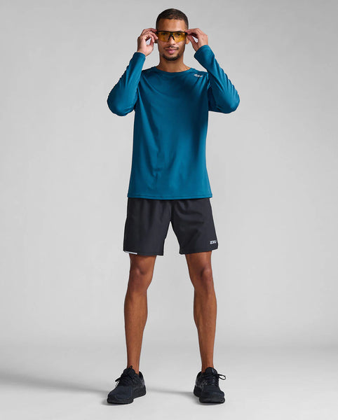 2XU M Aero L/S Run Tee (Majol/Silver Reflective)