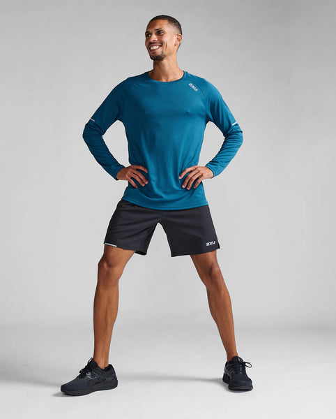 2XU M Aero L/S Run Tee (Majol/Silver Reflective)