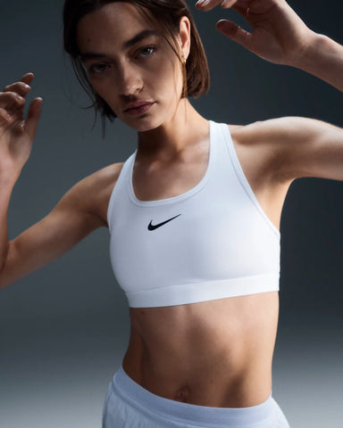 Nike Womens Swoosh Medium Support Sports Bra (White)