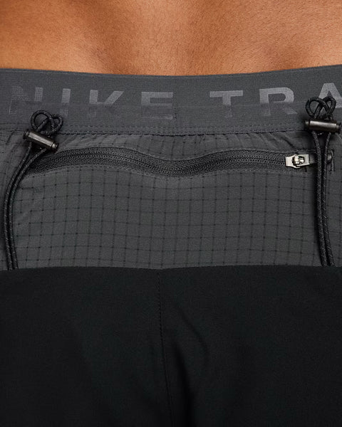 Nike Mens Second Sunrise 5" Trail Run Short (Black/Anthracite/Black/Summit White)