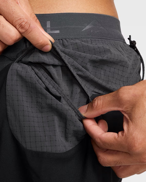 Nike Mens Second Sunrise 5" Trail Run Short (Black/Anthracite/Black/Summit White)