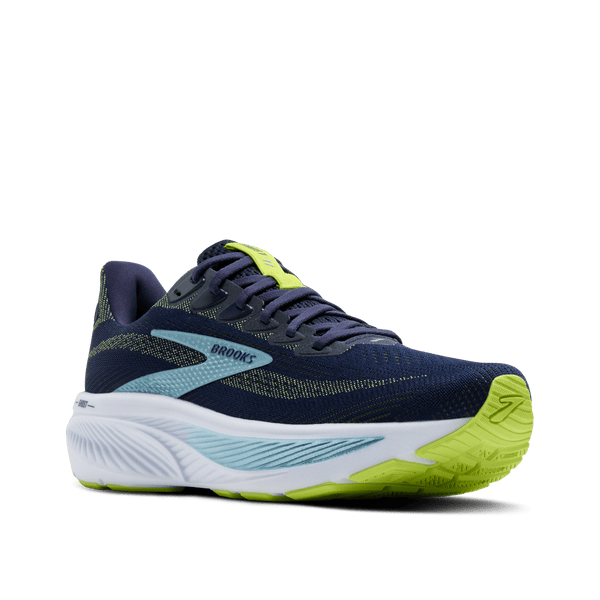 Brooks Mens Ghost 17 (2E) (Peacoat/Lime/Blue)
