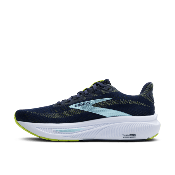 Brooks Mens Ghost 17 (2E) (Peacoat/Lime/Blue)