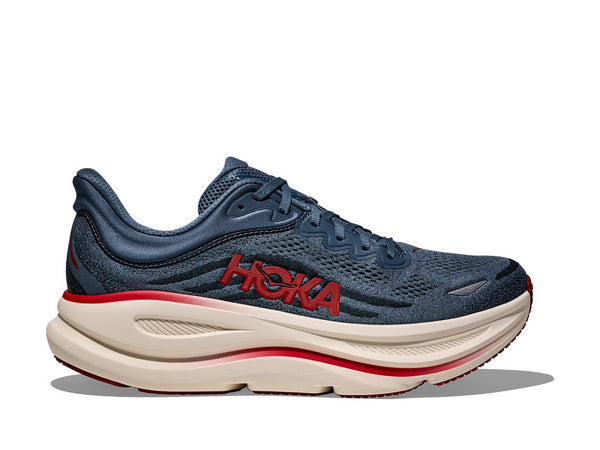 Hoka Mens Bondi 9 (2E) (Thunder Cloud/Vermillion)