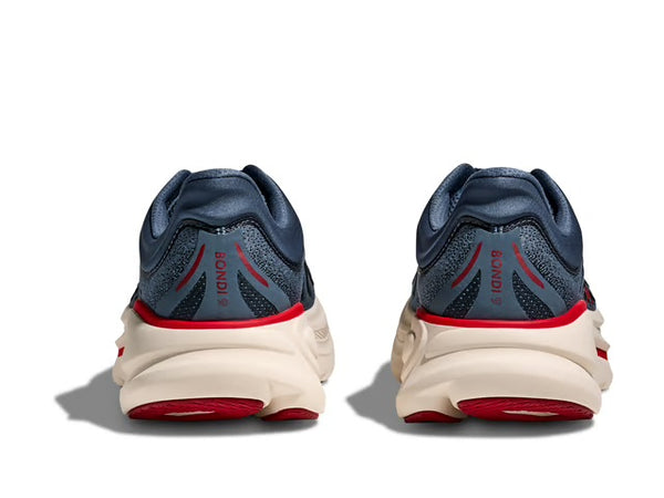 Hoka Mens Bondi 9 (2E) (Thunder Cloud/Vermillion)