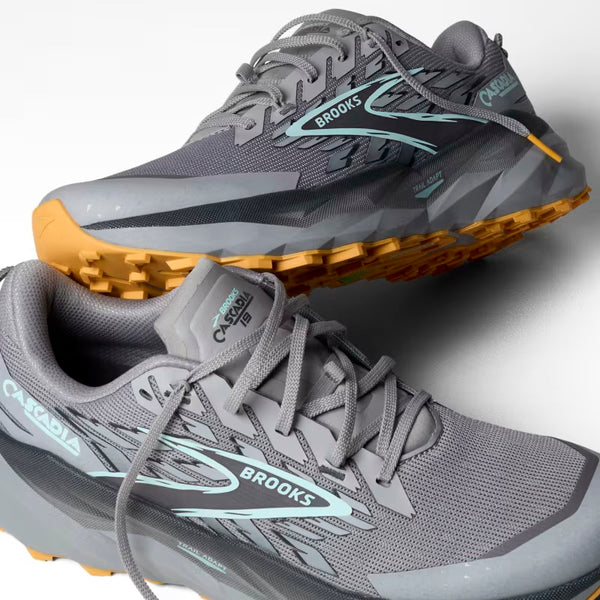 Brooks Mens Cascadia 19 (Alloy/Ebony/Orange)