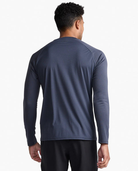 2XU Mens Aero L/S Run Tee (Indigo/Black Reflective)