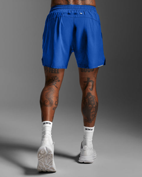 2XU Mens Aero 5" Run Short (Surf/Silver Reflective)