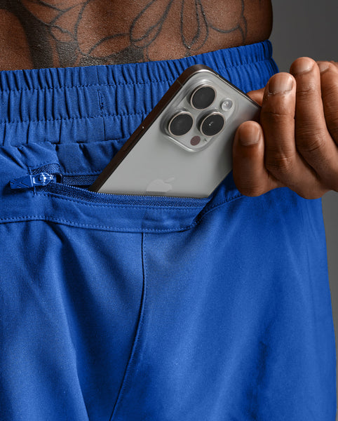 2XU Mens Aero 5" Run Short (Surf/Silver Reflective)