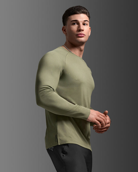 2XU Mens Aero L/S Run Tee (Alpine/Black Reflective)