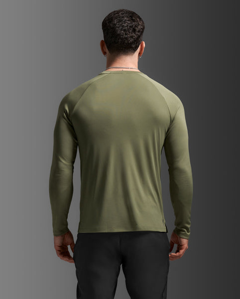 2XU Mens Aero L/S Run Tee (Alpine/Black Reflective)