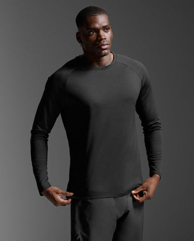 2XU Mens Aero L/S Run Tee (Black/Silver Reflective) (Copy)