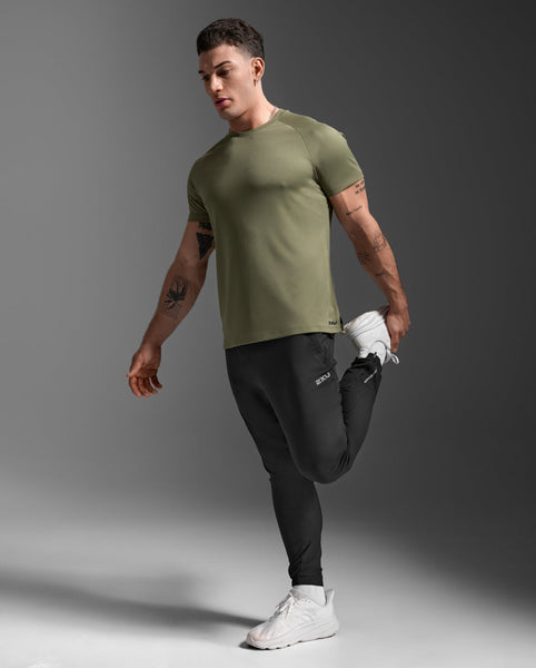 2XU Mens Aero Mesh Tee (Alpine/Black Reflective)