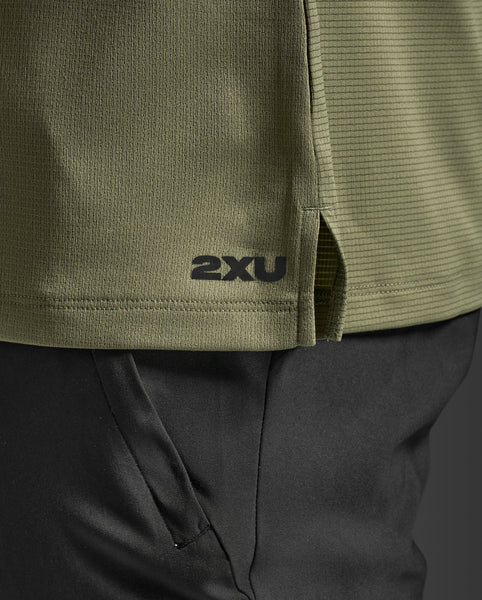 2XU Mens Aero L/S Run Tee (Alpine/Black Reflective)
