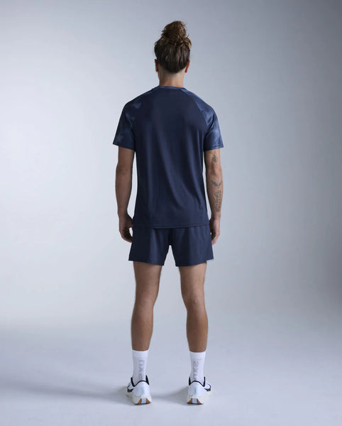 2XU Mens Aero Mesh Tee (Midnight Marble/Silver Reflective)