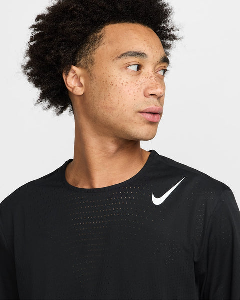 Nike Men's AeroSwift Dri-FIT ADV Short-Sleeve Running Top (Black/Summit White)