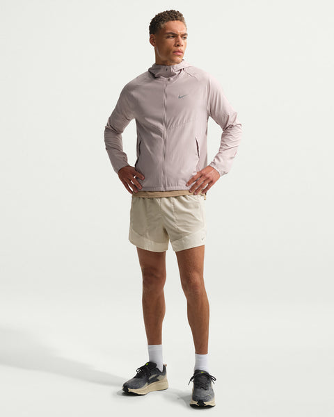 Nike Men's Dri-FIT Brief-Lined 5'' Run Shorts (Cream/Birch/Natural)