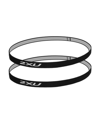 2XU Unisex Skinny Headband (2 Pack) (Black and White)