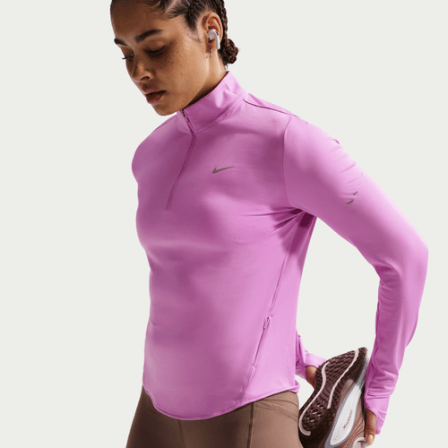 Nike Womens Swift Dri-Fit UV 1/4 Zip Running Top (Light Magenta)