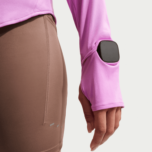 Nike Womens Swift Dri-Fit UV 1/4 Zip Running Top (Light Magenta)