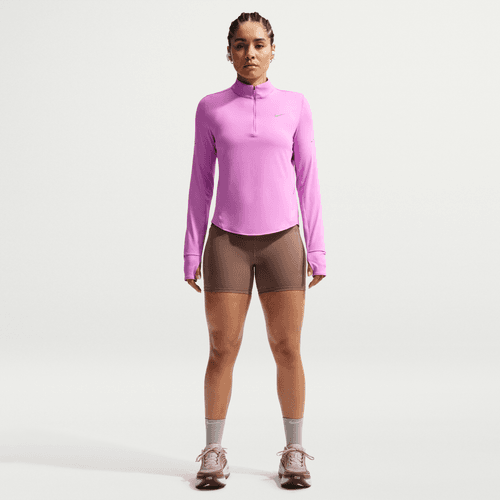 Nike Womens Swift Dri-Fit UV 1/4 Zip Running Top (Light Magenta)