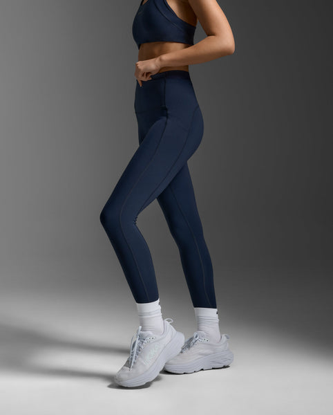 2XU Womens Form Stash Hi-Rise Compression Full Length Tight (Midnight/Midnight)