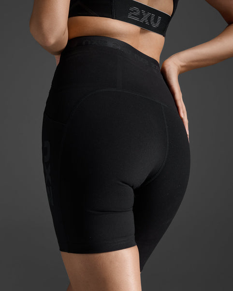 2XU Womens Form Stash Hi-Rise 4'' Short (Black/Black)