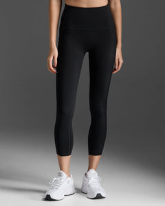 2XU Womens Form Stash Hi-Rise 7/8 Compression Tight (Black/Black)