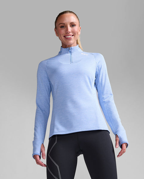 2XU W Ignition 1/4 Zip Hydrangea/White Reflective)